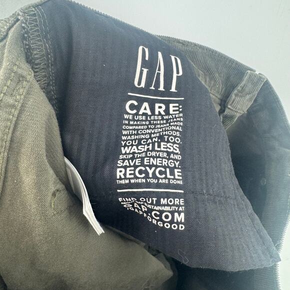 GAP Baby Boot Mid Rise Olive Green Corduroy Pants Women's size 16R - Picture 4 of 8